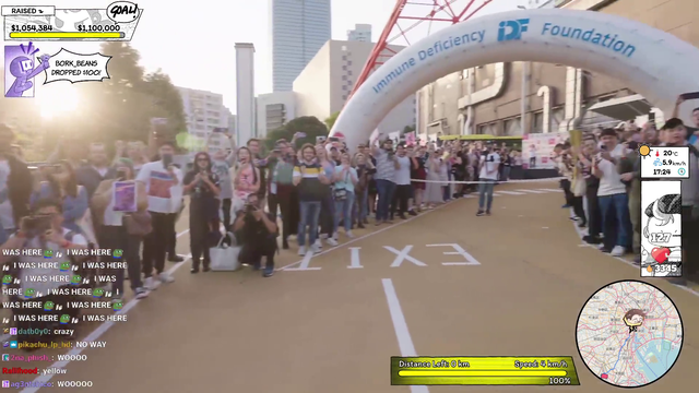 Crossing the finish line!