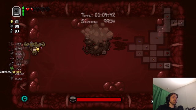 Forsen oneshots a late boss in binding of isaac with the forsen build, second run btw