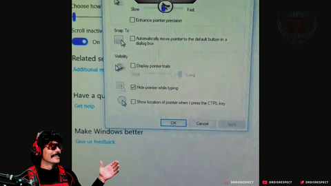 Doc says EVERYONE knows to turn off Mouse Acceleration...