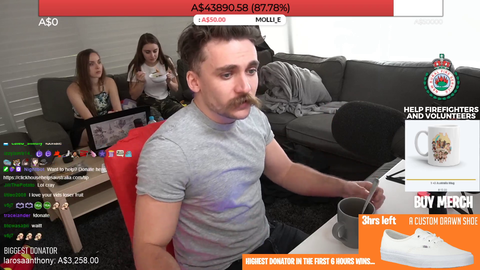 Crayator chokes up on Loserfruit's stream talking about Australian fires during charity live stream