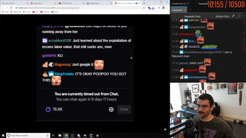 Banned viewer sends Hasan an apology video