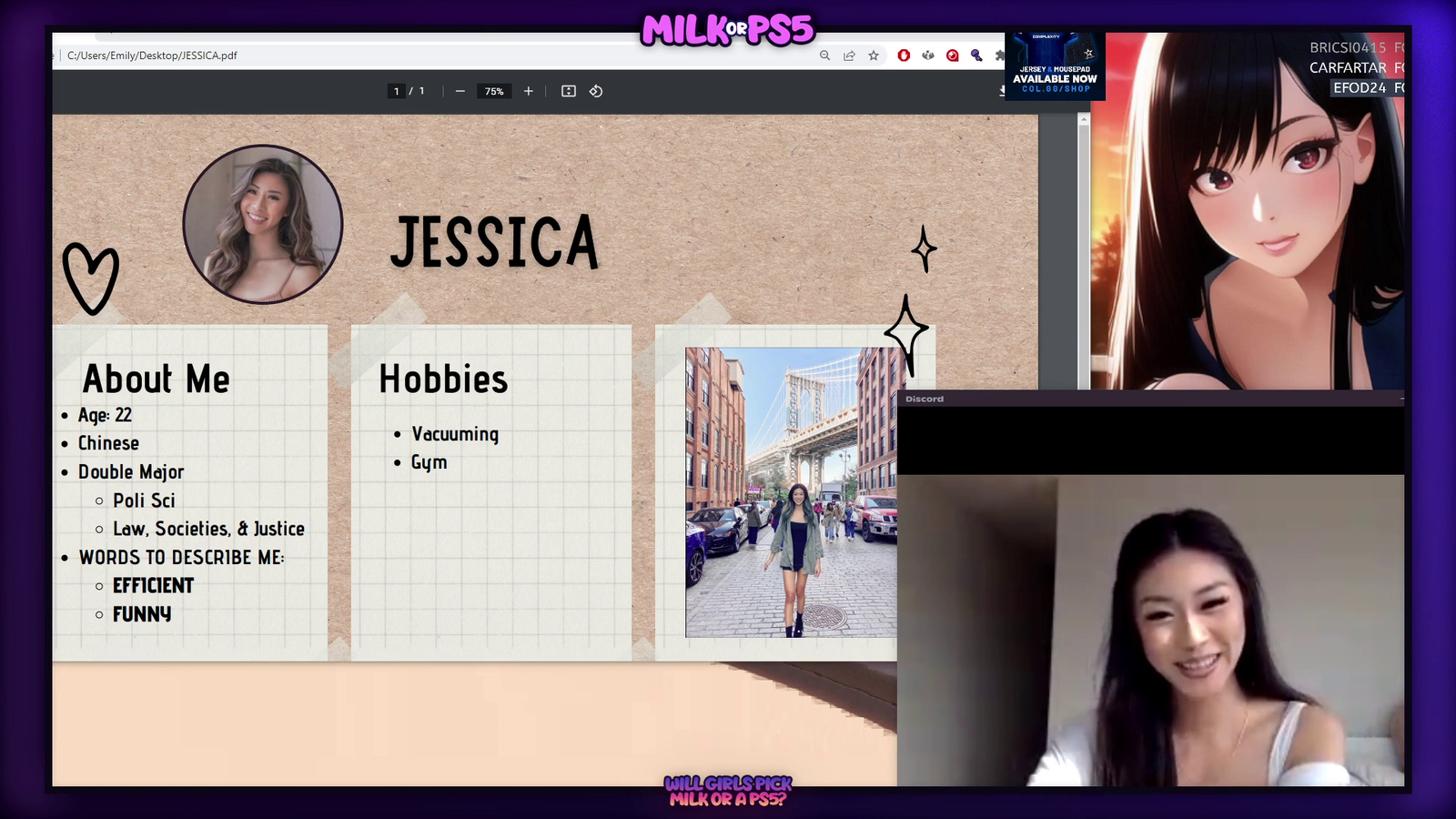 MilkTFT asks girl on dating show if she is PeepoPhobic