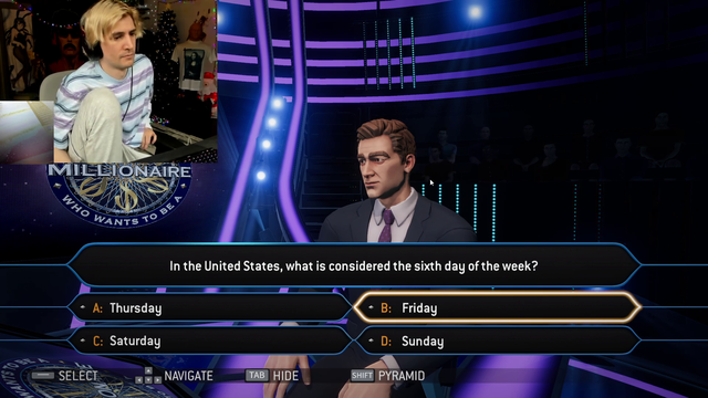 XQC doesn't know the days of the week.