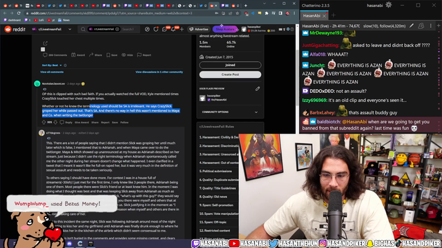Hasan on lsf during all this drama