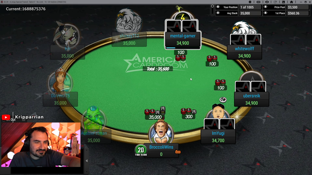 Kripp off to a good start in his sponsored poker tourney