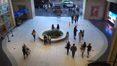 Ice throws money into crowd of people.