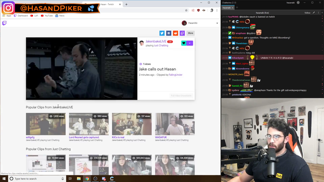 Jakenbake roasts Hasan.
