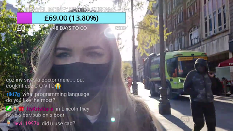 Random guy kisses female streamer in public