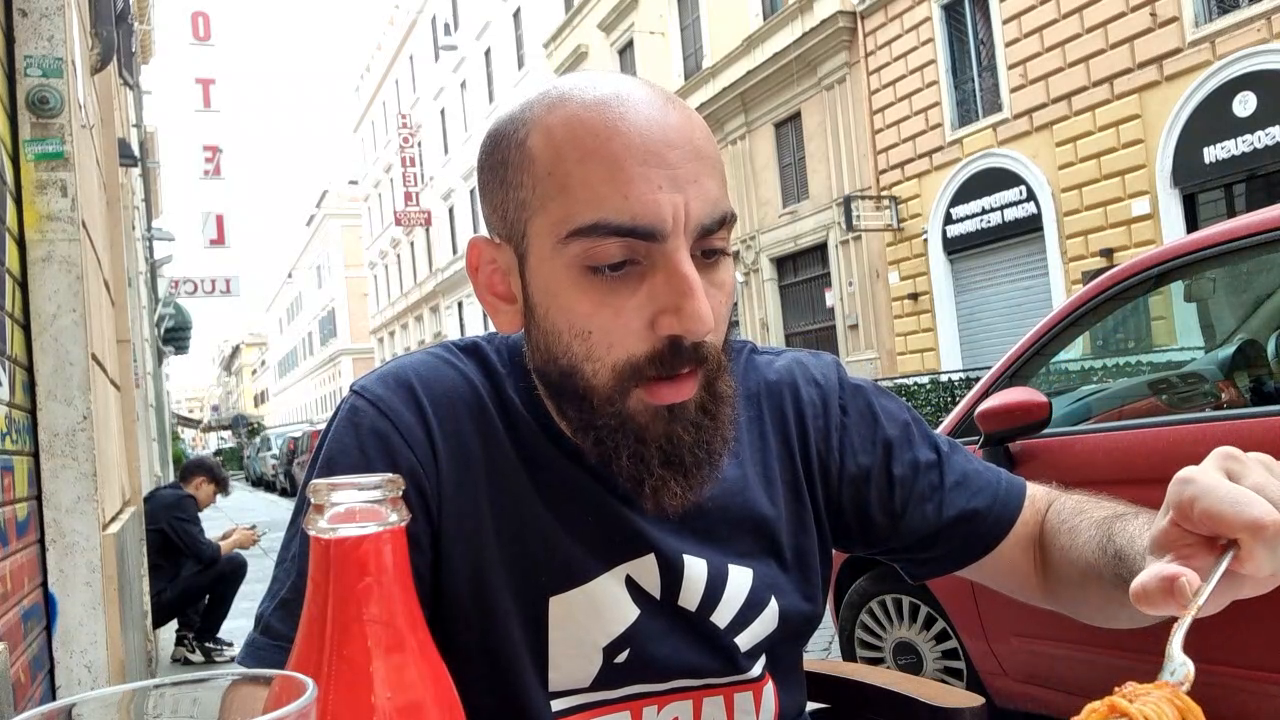 slicker enjoying his food a little too much