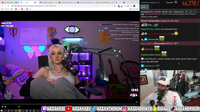 Chatter has a close call on Hasan's Stream