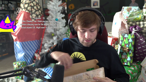 Soda buys the wireless charging pod instead of actual AirPods for a family Christmas gift
