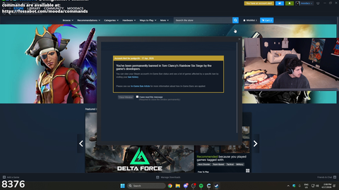 Mooda gets permanently banned from rainbow six siege