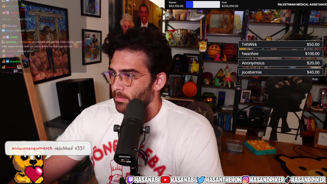 Hasan raises $50K for charity in 12 minutes