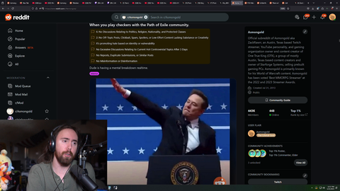 Asmon believes that Elon's nazi salute wasn't intentional
