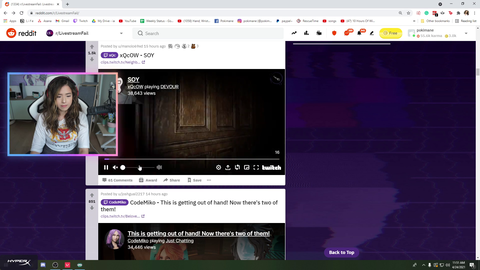 pokimane gets scared along with xqc