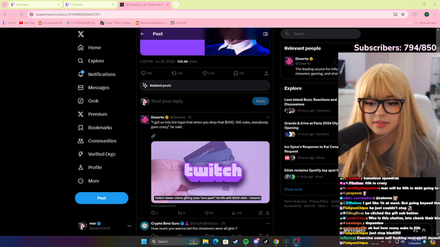 Mar reacts to news of twitch viewer in debt from gifting subs