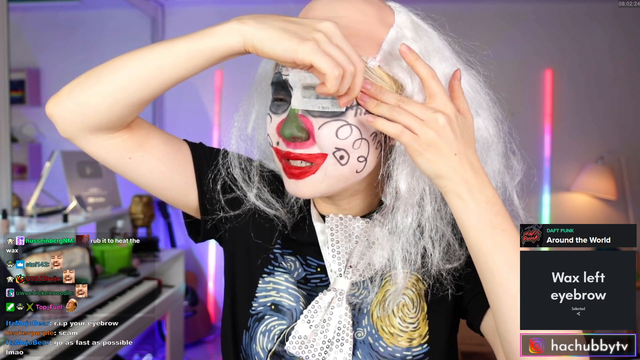 hachu loses an eyebrow