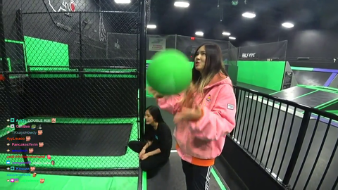 Hachu dunks a basketball