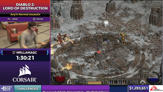 GDQ Diablo 2 speedrunner screws with chat