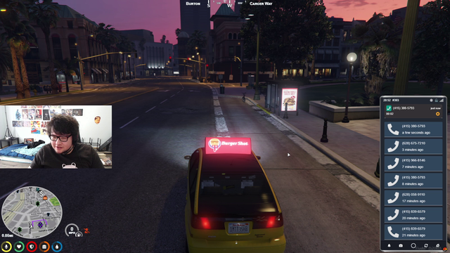 Taxi driver trying to remember the right number