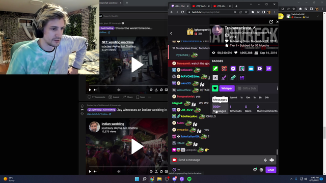 Train is mald at XQC for placing him in the same tier as Erobb