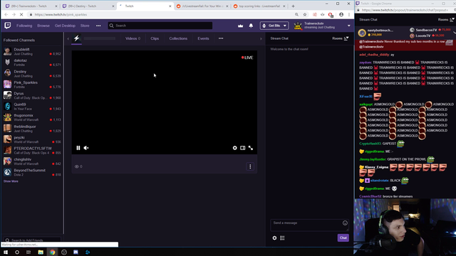 Trainwrecks opens up Pink_Sparkles stream