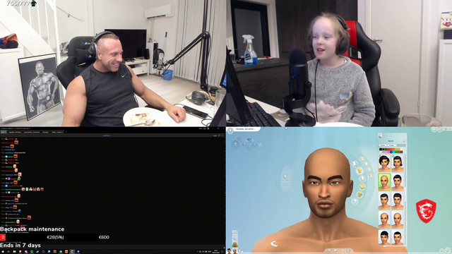 Knuts daughter on his hair!