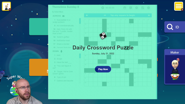 The perfect crossword puzzle start for The Bald Man