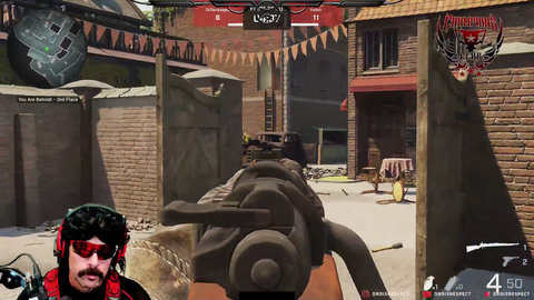 DrDisrespect in a classic 1V1 situation.