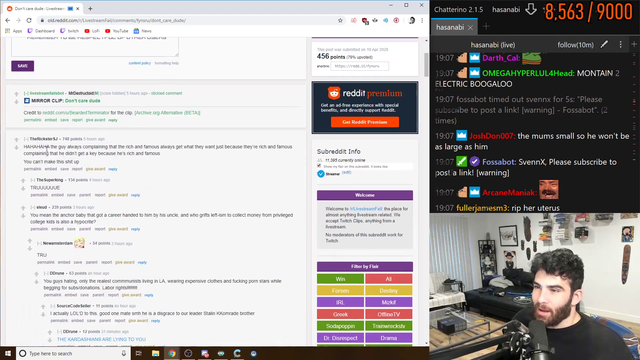 Hasan counter argues hate thread by reading it in a childish voice and saying they are jealous