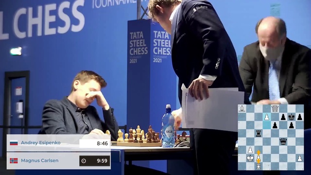 Emotional reaction after 18 year old GM Andrey Esipenko beats the chess world champion.