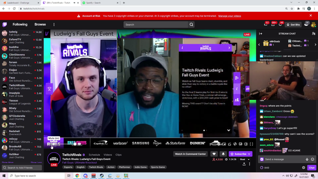 Erobb motivates his Twitch Rivals team