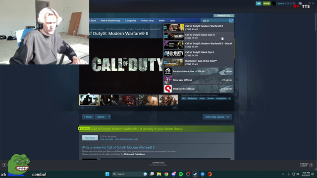 xQc on Retro Call Of Duty prices.