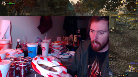 Asmongold cleaning his room