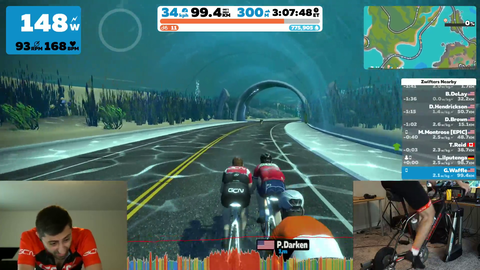 Giantwaffle reaches 100km in a VR bike game