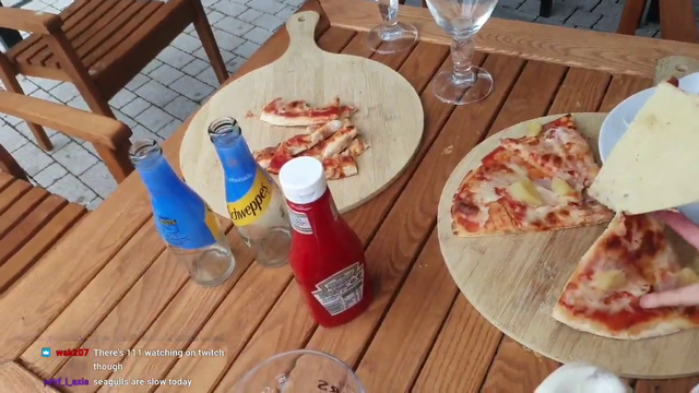 Poor Twitch streamer eating leftover pineapple pizza