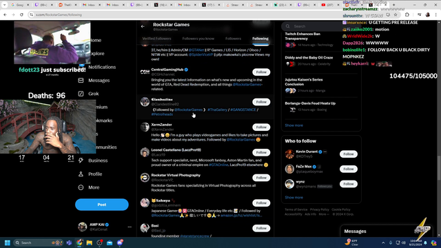 Kai Cenat realizes he missed a legendary opportunity from Rockstar Games