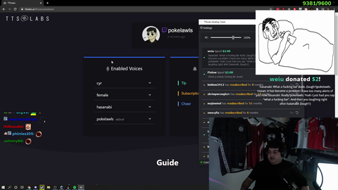 Hasan chimes in on Poke's stream (new tts)