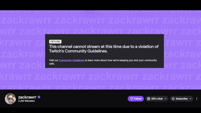 Asmongold's Twitch Channel (Zackrawrr) Has Been Suspended