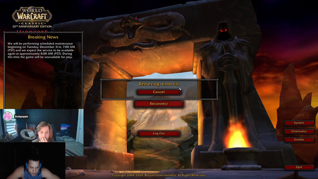 Soda is canceling dinner to grind back to level 60 as soon as possible