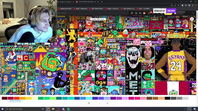 xQc threatens Vshojo & Hololive area on r/place claiming they are "small communities".