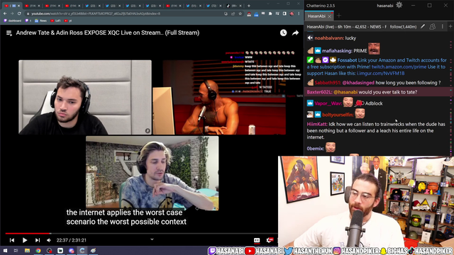 Hasan Says He Would Debate Tate but Tate Wouldn't Be Interested