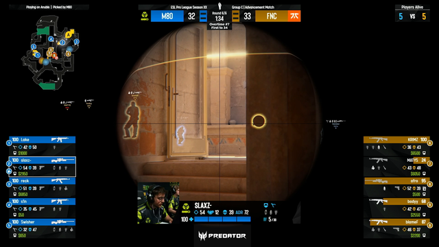 Fnatic and M80 enter EIGHTH overtime after 66 rounds