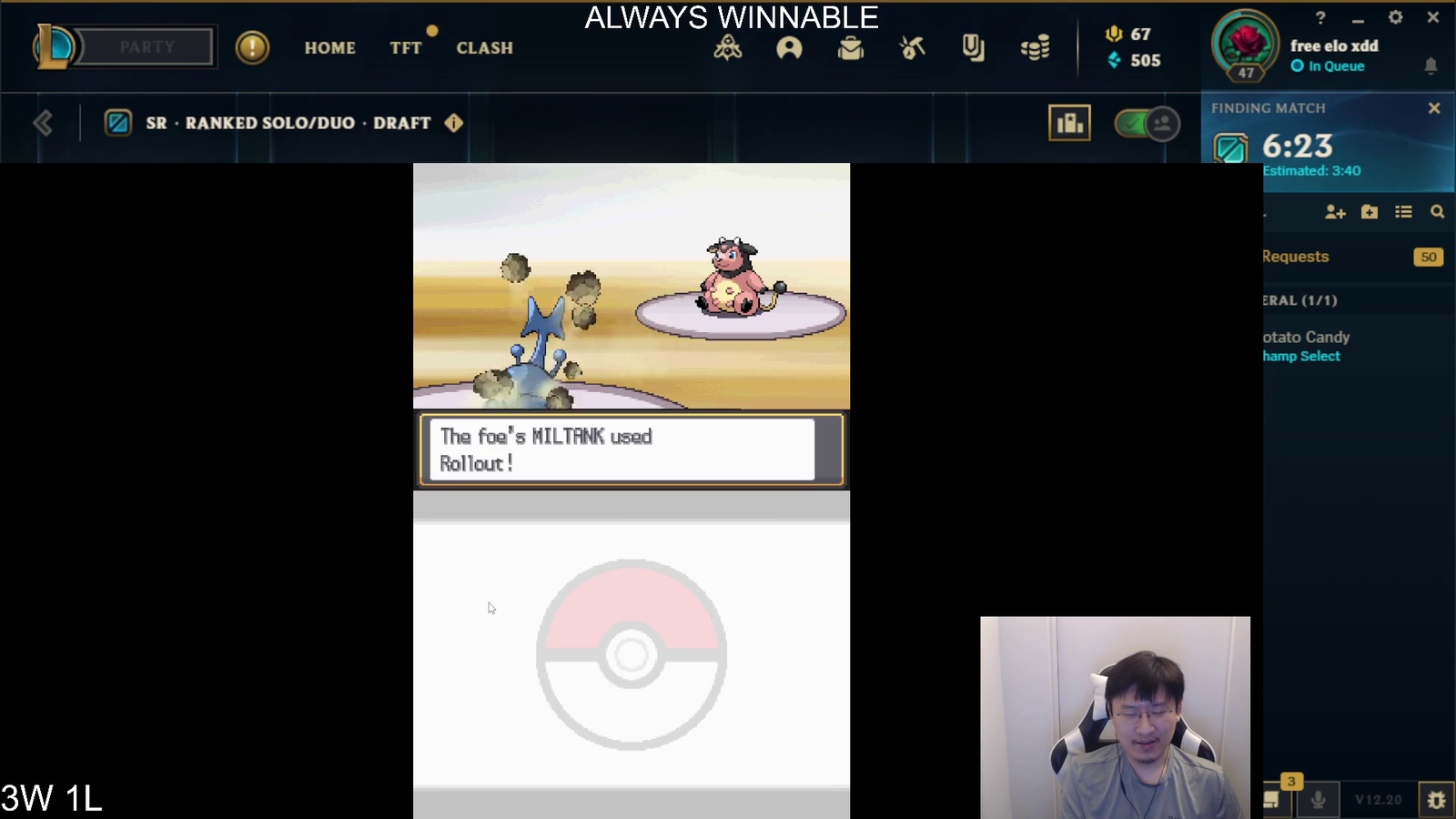 Rush with through all his pokemon and survived with 1 HP