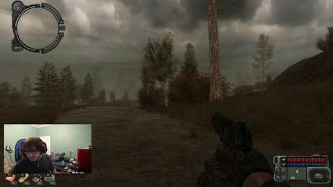 Russian streamer shows his gun while playing Stalker