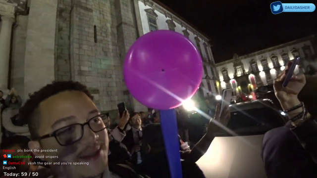 Gets bonked by the President of Portugal
