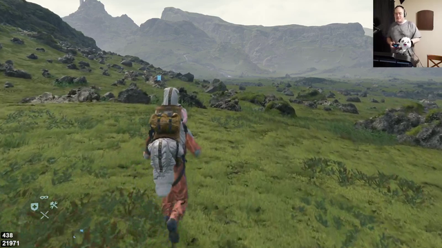 The Man with the Pandas, is Challenging himself to walk through the entire Game of Kojima's Death Walking