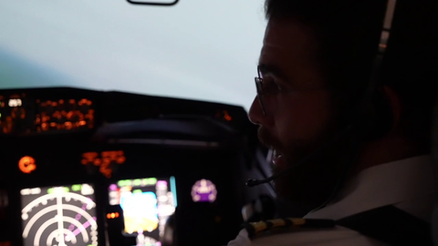 Pilot Austin shows off his skills