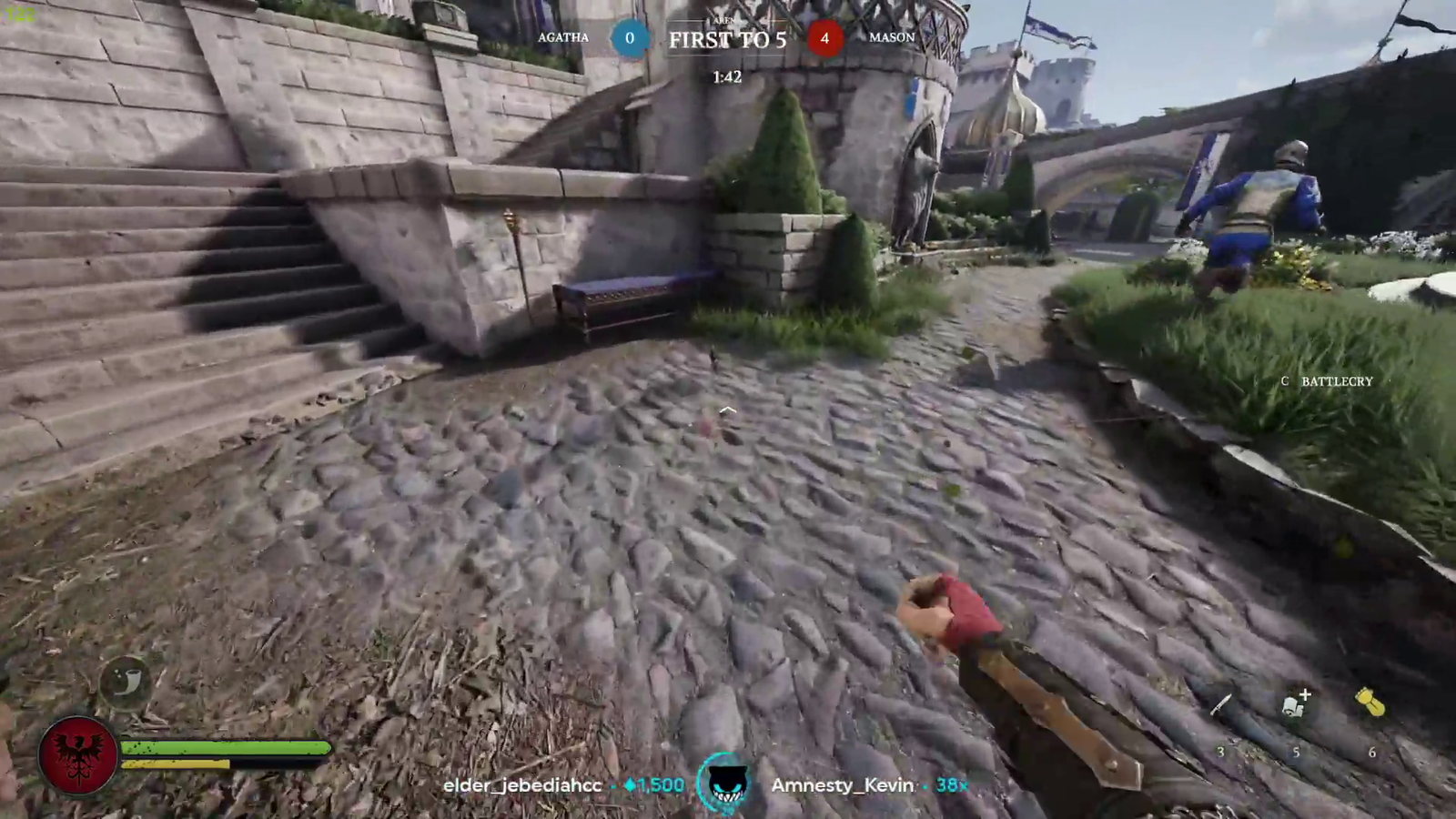 Lirik with the back to back axe-throw kills in Chivalry 2