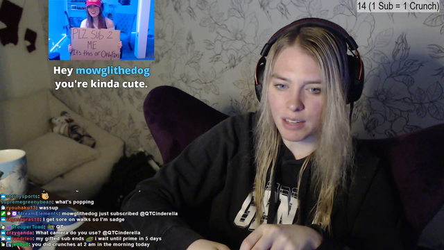 QT getting real personal at the beginning of her stream